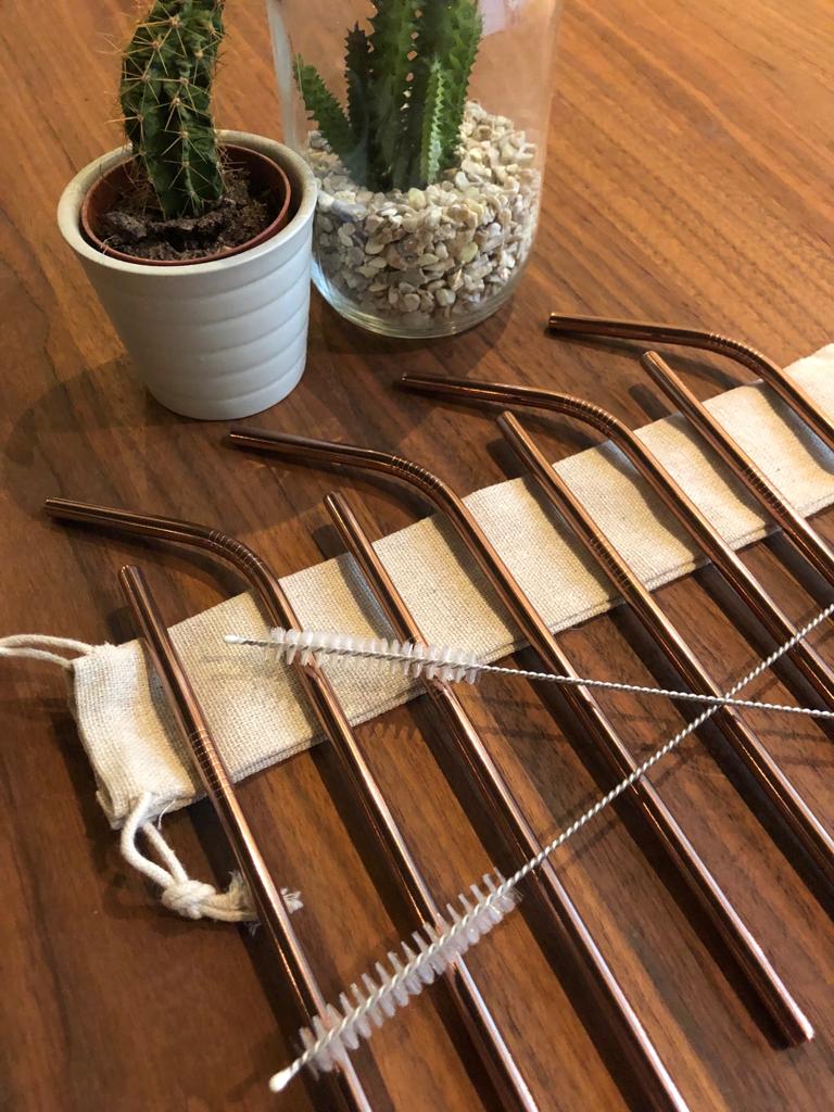 Stainless Steel Straws x 8